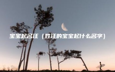 宝宝起名汪（姓汪的宝宝起什么名字）