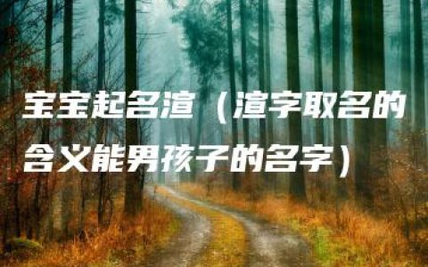 宝宝起名渲（渲字取名的含义能男孩子的名字）