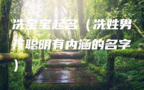 冼宝宝起名（冼姓男孩聪明有内涵的名字）