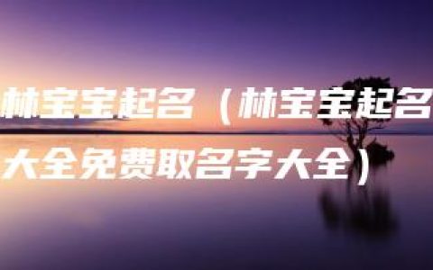 林宝宝起名（林宝宝起名大全免费取名字大全）