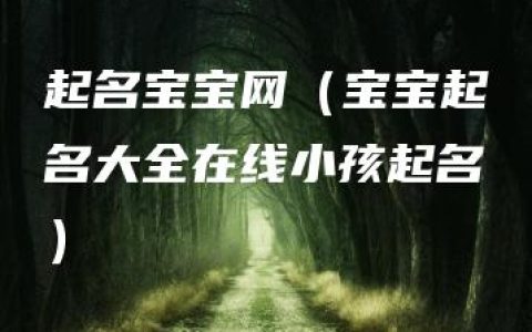 起名宝宝网（宝宝起名大全在线小孩起名）