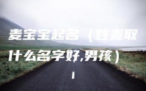 麦宝宝起名（姓麦取什么名字好,男孩）