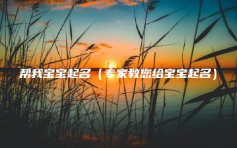 帮我宝宝起名（专家教您给宝宝起名）