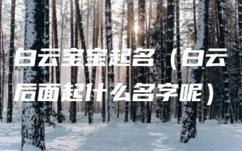 白云宝宝起名（白云后面起什么名字呢）