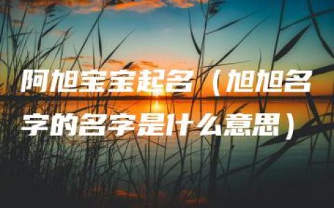 阿旭宝宝起名（旭旭名字的名字是什么意思）