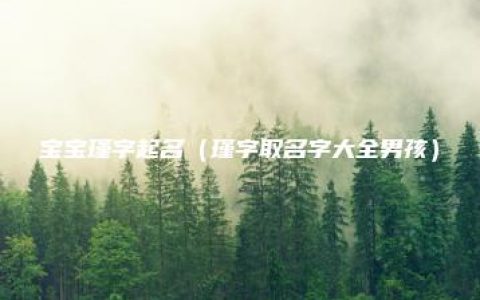 宝宝瑾字起名（瑾字取名字大全男孩）