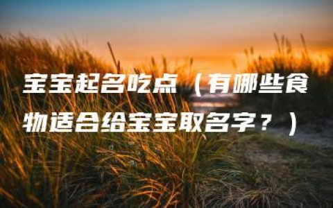 宝宝起名吃点（有哪些食物适合给宝宝取名字？）