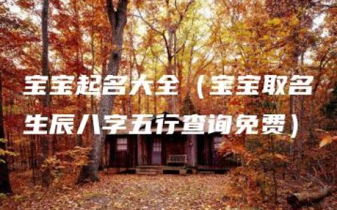 宝宝起名大全（宝宝取名生辰八字五行查询免费）