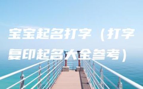 宝宝起名打字（打字复印起名大全参考）