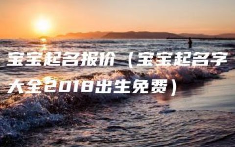 宝宝起名报价（宝宝起名字大全2018出生免费）