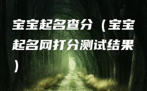 宝宝起名查分（宝宝起名网打分测试结果）