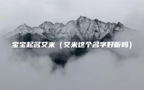 宝宝起名艾米（艾米这个名字好听吗）