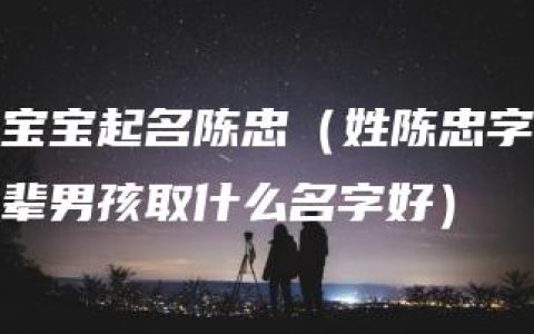 宝宝起名陈忠（姓陈忠字辈男孩取什么名字好）