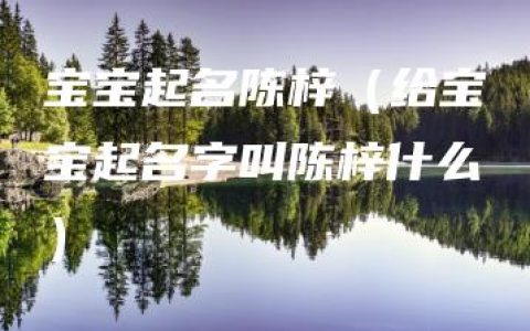 宝宝起名陈梓（给宝宝起名字叫陈梓什么）