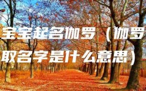 宝宝起名伽罗（伽罗取名字是什么意思）