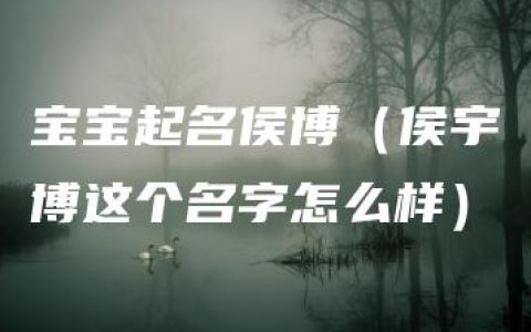 宝宝起名侯博（侯宇博这个名字怎么样）