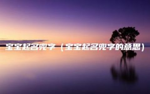 宝宝起名兜字（宝宝起名兜字的意思）