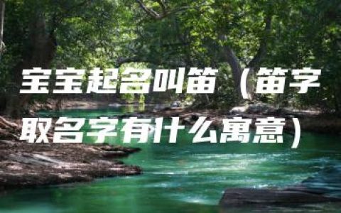 宝宝起名叫笛（笛字取名字有什么寓意）