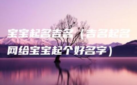 宝宝起名吉名（吉名起名网给宝宝起个好名字）