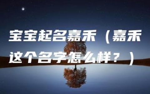 宝宝起名嘉禾（嘉禾这个名字怎么样？）