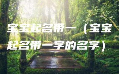 宝宝起名带一（宝宝起名带一字的名字）