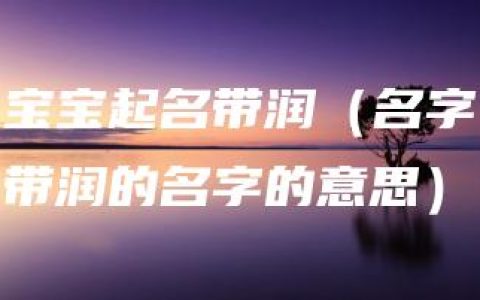 宝宝起名带润（名字带润的名字的意思）