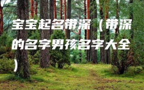 宝宝起名带深（带深的名字男孩名字大全）