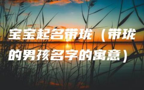 宝宝起名带珑（带珑的男孩名字的寓意）