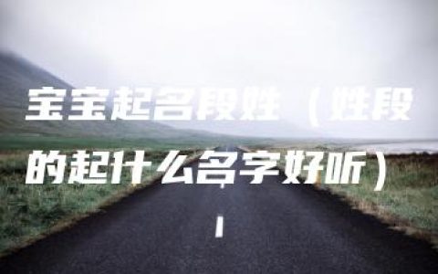 宝宝起名段姓（姓段的起什么名字好听）