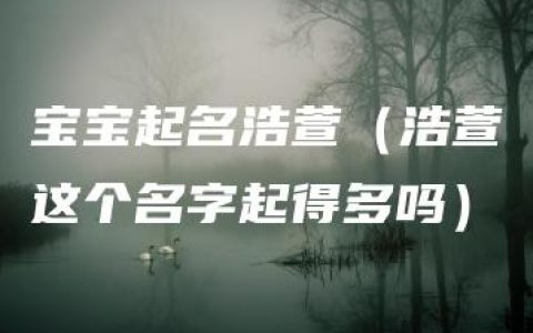 宝宝起名浩萱（浩萱这个名字起得多吗）