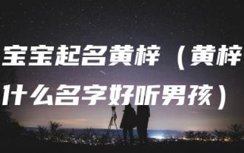 宝宝起名黄梓（黄梓什么名字好听男孩）