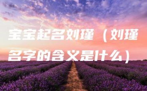 宝宝起名刘瑾（刘瑾名字的含义是什么）