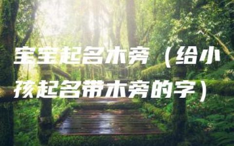 宝宝起名木旁（给小孩起名带木旁的字）