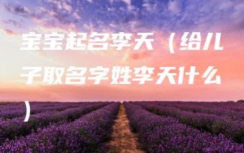 宝宝起名李天（给儿子取名字姓李天什么）