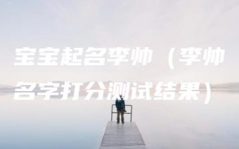 宝宝起名李帅（李帅名字打分测试结果）