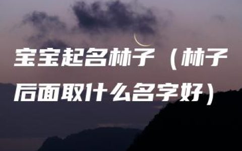 宝宝起名林子（林子后面取什么名字好）