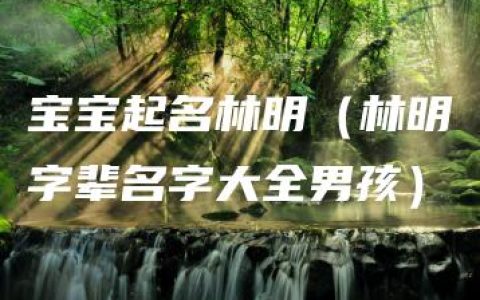 宝宝起名林明（林明字辈名字大全男孩）