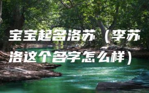 宝宝起名洛苏（李苏洛这个名字怎么样）