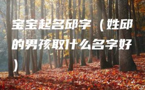 宝宝起名邱字（姓邱的男孩取什么名字好）