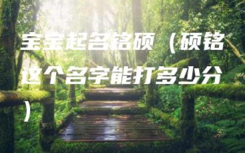 宝宝起名铭硕（硕铭这个名字能打多少分）