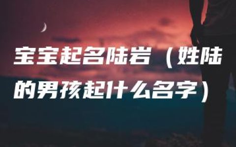 宝宝起名陆岩（姓陆的男孩起什么名字）