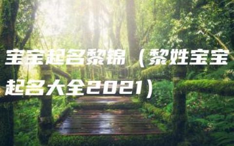 宝宝起名黎锦（黎姓宝宝起名大全2021）