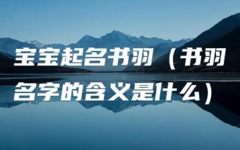 宝宝起名书羽（书羽名字的含义是什么）