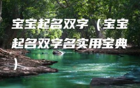 宝宝起名双字（宝宝起名双字名实用宝典）