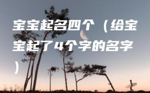 宝宝起名四个（给宝宝起了4个字的名字）