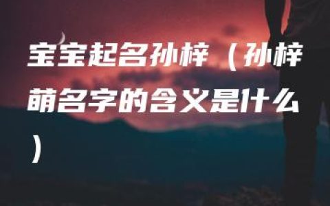 宝宝起名孙梓（孙梓萌名字的含义是什么）