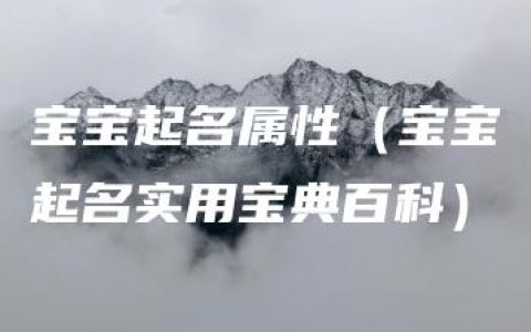 宝宝起名属性（宝宝起名实用宝典百科）