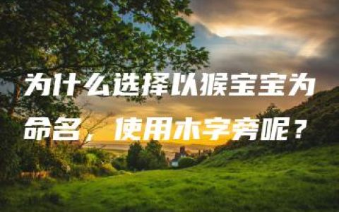 为什么选择以猴宝宝为命名，使用木字旁呢？