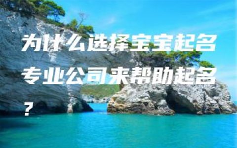 为什么选择宝宝起名专业公司来帮助起名？