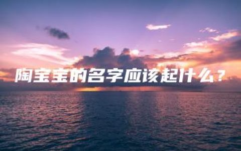 陶宝宝的名字应该起什么？